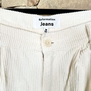 Reformation Cream Corduroy Jeans